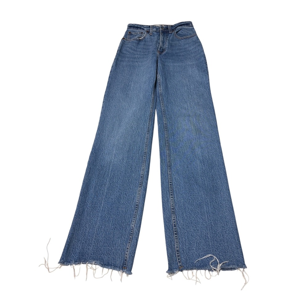 Abercrombie & Fitch 90s Relaxed High Rise Curve Love Jeans Womens 26/2L L33 Blue